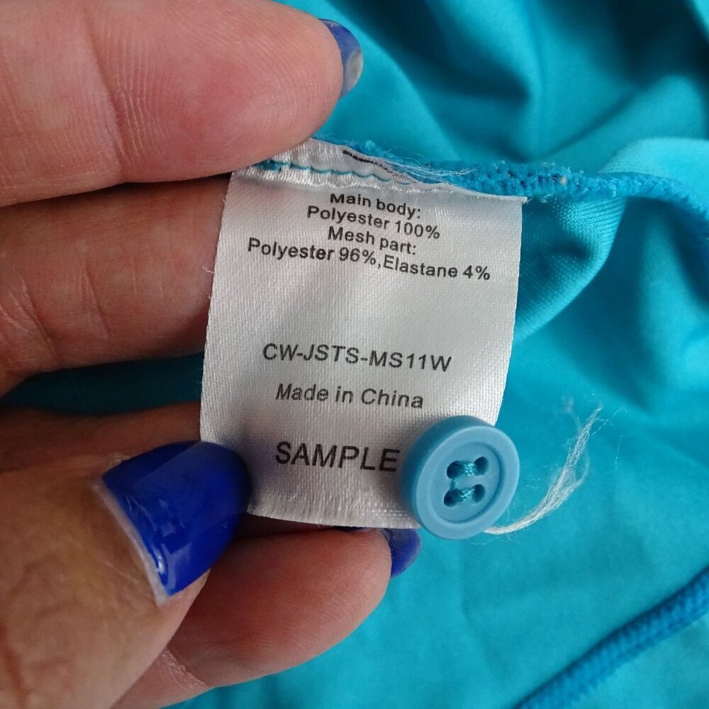 Shimano Cycling Polo Shirt Blue-Green Red Women Size S Polyester Short Sleeve - Picture 6 of 9